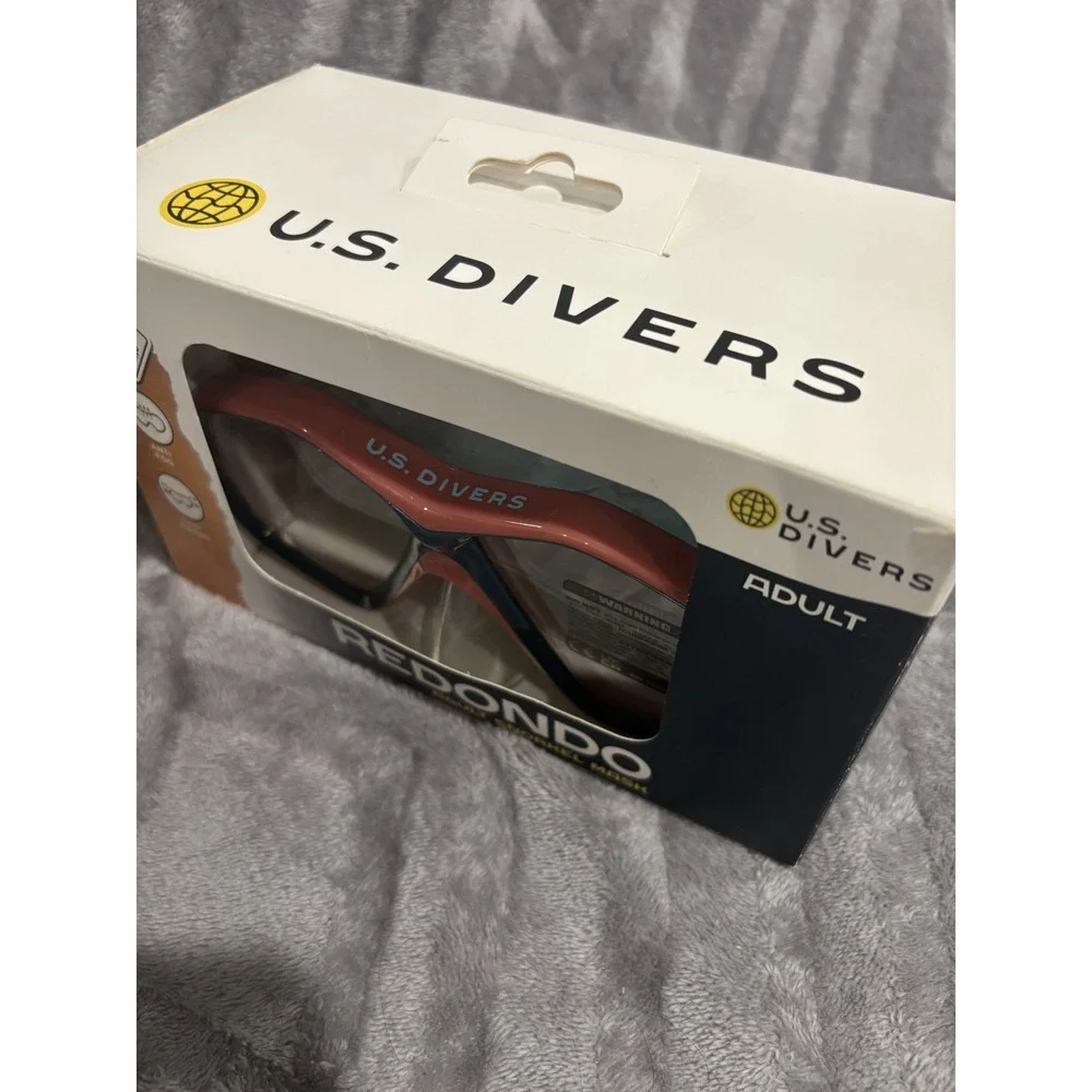 U.S. Divers Redondo DX Adult Snorkel Mask Navy‎ Coral Anti Fog Easy Adjust